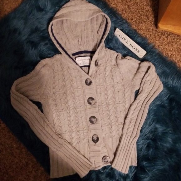 Aeropostale Tops - Aeropostale Hooded Gray button up sweater